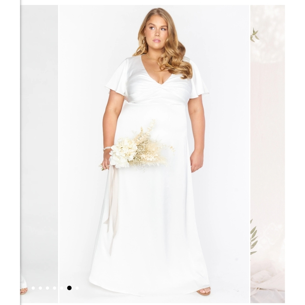 NWOT Show Me Your MuMu Rome Twist Gown in Ivory Luxe Satin